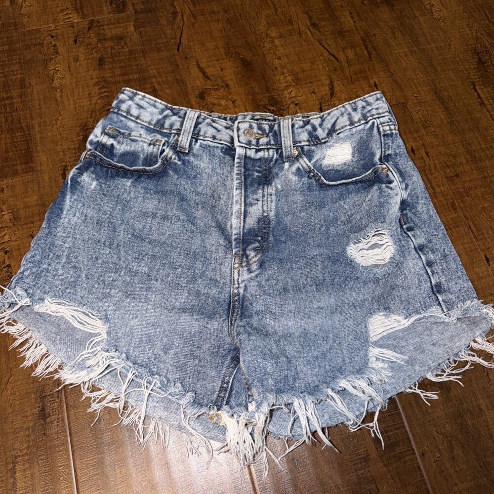 Wild Fable Women’s Highest Rise Denim Shorts Size 8 Frayed Festival Cotton